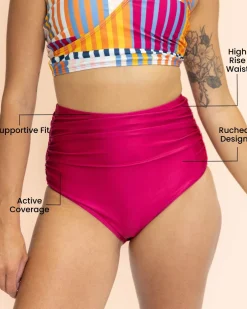 Nani Swimwear Swim Bottoms|Ruched High Rise Bottom