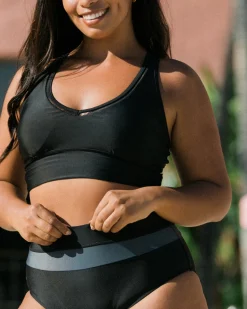 Nani Swimwear Swim Tops|Black Point Break Crop