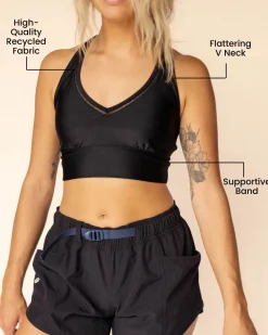 Nani Swimwear Swim Tops|Black Point Break Crop