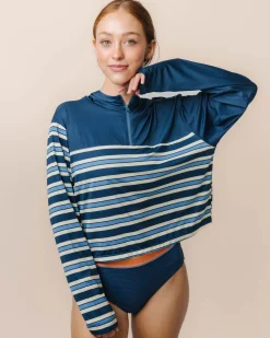 Nani Swimwear Sun Protection|Monica Stripe Quarter Zip Sunshade