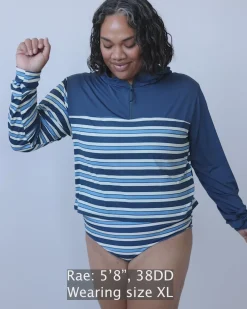 Nani Swimwear Sun Protection|Monica Stripe Quarter Zip Sunshade