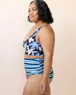 Nani Swimwear Swim Bottoms|Monica Stripe Ruched High Rise Bottom