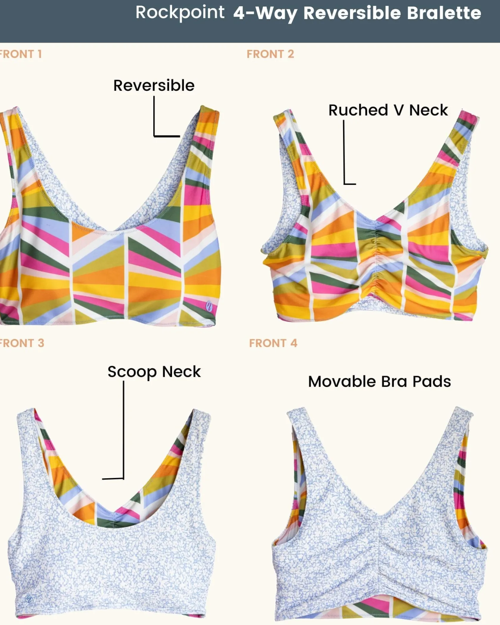 Nani Swimwear Swim Tops|4-Way Reversible Bralette