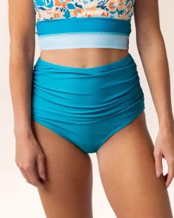 Nani Swimwear Swim Bottoms|Still Water Ruched High Rise Bottom