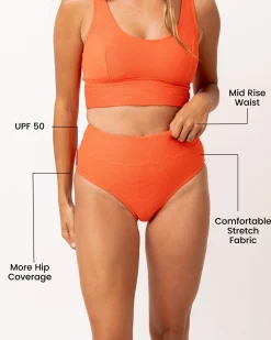 Nani Swimwear Swim Bottoms|Textured Mid Rise Bottom