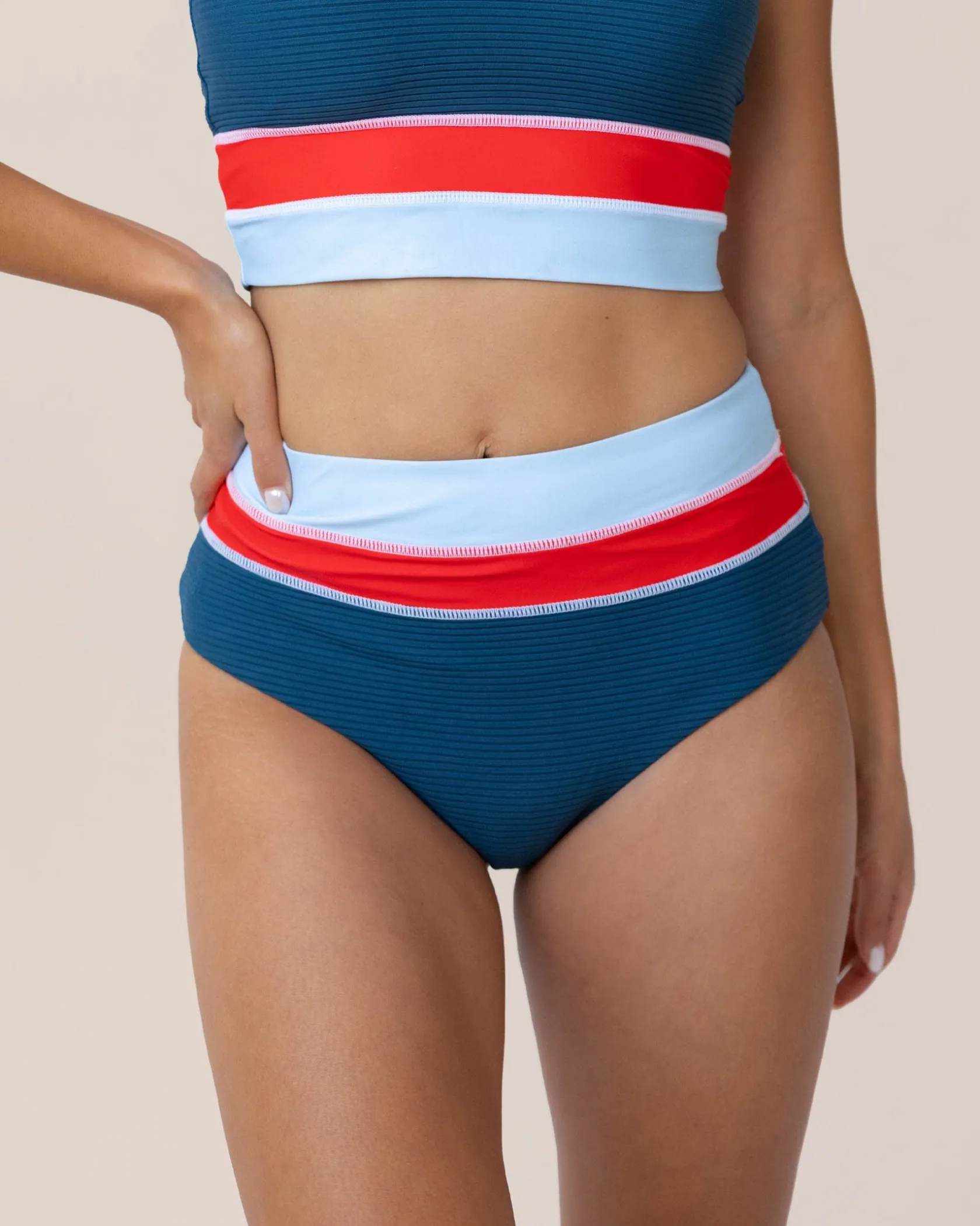Nani Swimwear Swim Bottoms|Flat Rib Colorblock Bottom