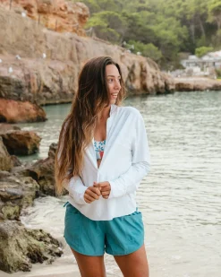 Nani Swimwear Swim Tops|Cropped Half Zip Rashguard