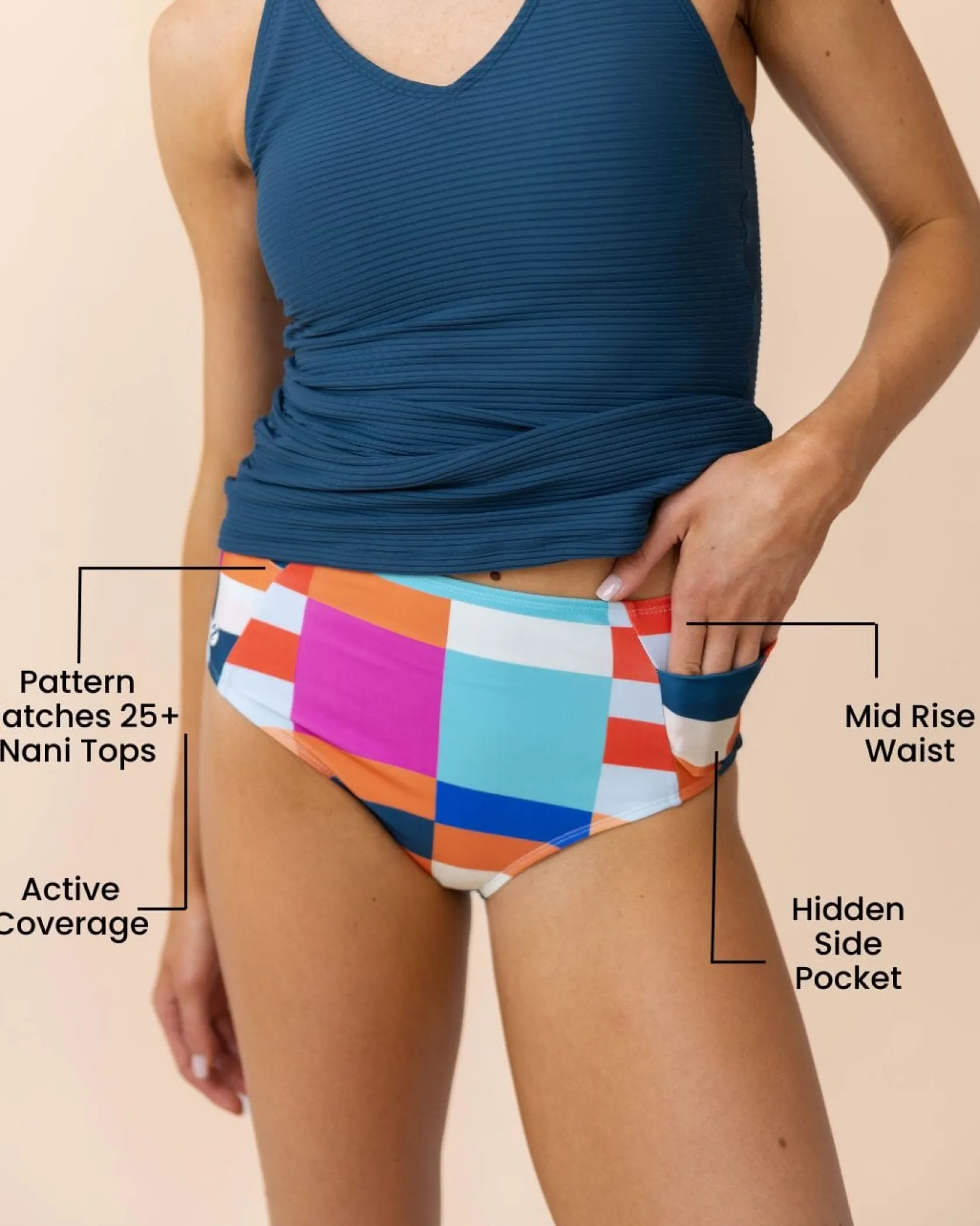 Nani Swimwear Swim Bottoms|Yoga Pocket Bottom